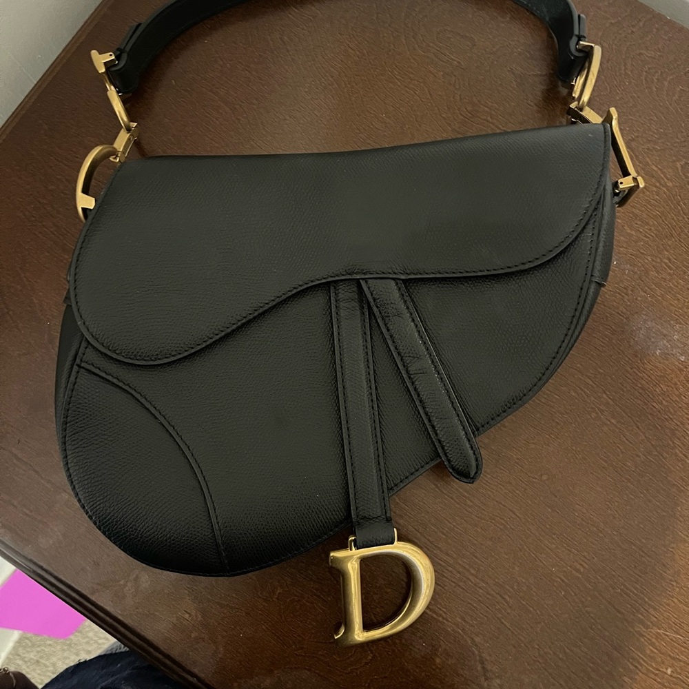 Christian Dior Black Saddle Bag